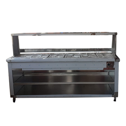 6 division bain marie with sneeze guard